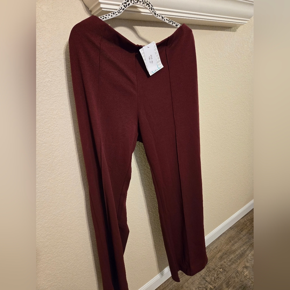 Lularoe "Joey" Elegant Burgundy Women's Pants, Size 2X